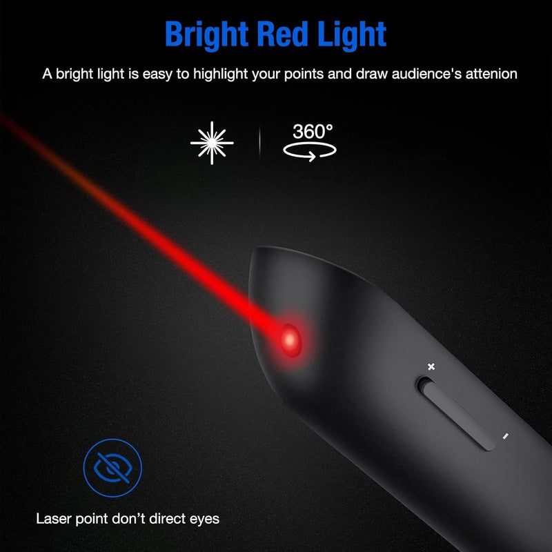 HEYLACOOLX Presentation Clicker Compatible with Bluetooth and RF 2.4GHz Dual Modes Red Light, Wireless Presenter Remote Control for Powerpoint Presentations Pointer Slide Clicker for Mac Computer Powered by AAA - Image 3